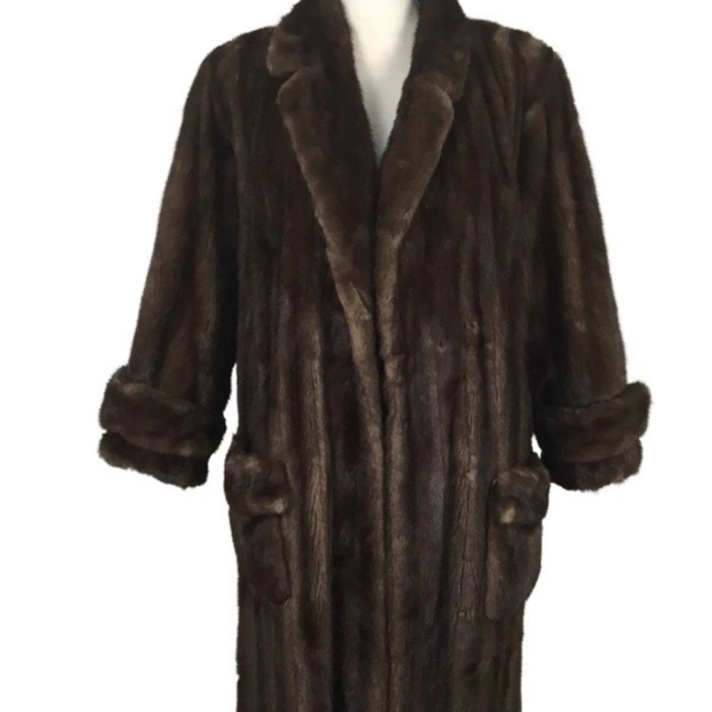HBA NEW YORK BROWN MINK FUR COAT